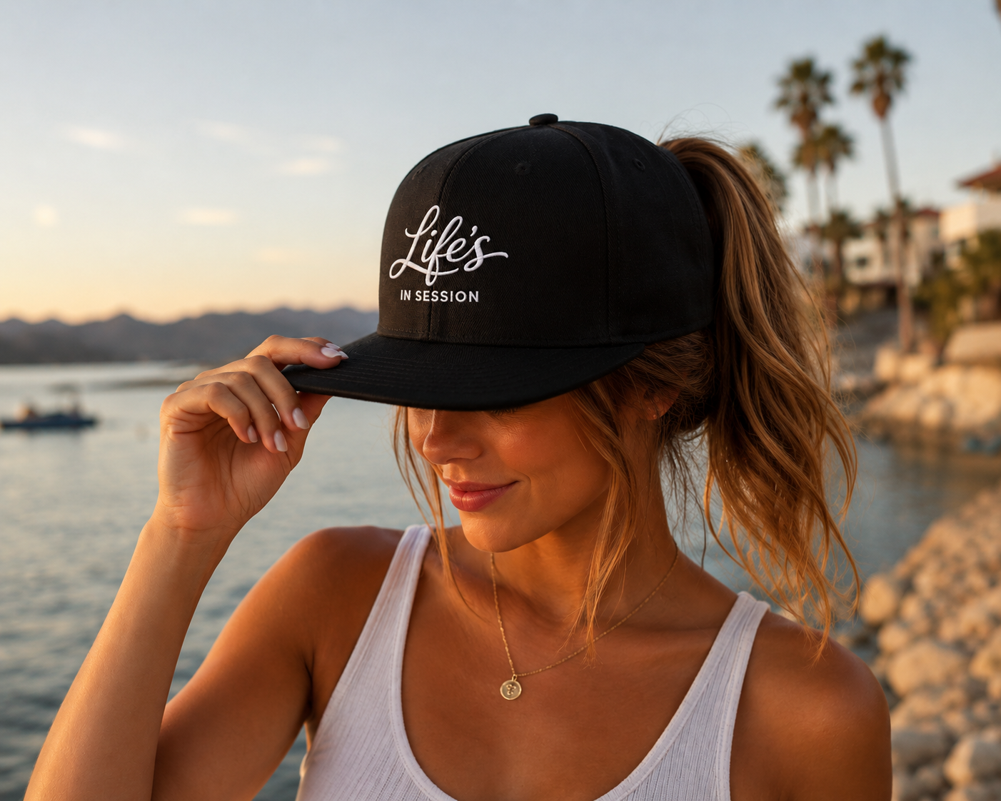 Embroidered 'Life's A Lesson' Snapback Hat
