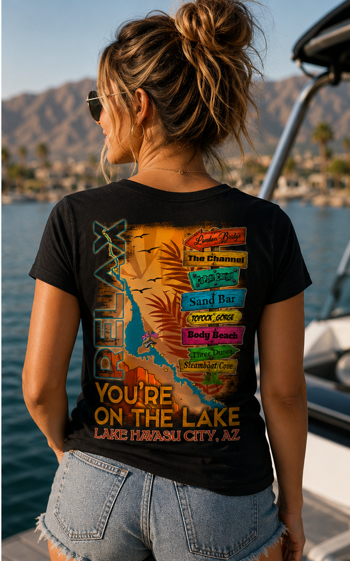 LIS - Relax - Lake Havasu Women's V Neck T-shirt